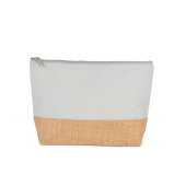 Zakje van katoencanvas en jute Snow Grey / Natural One Size