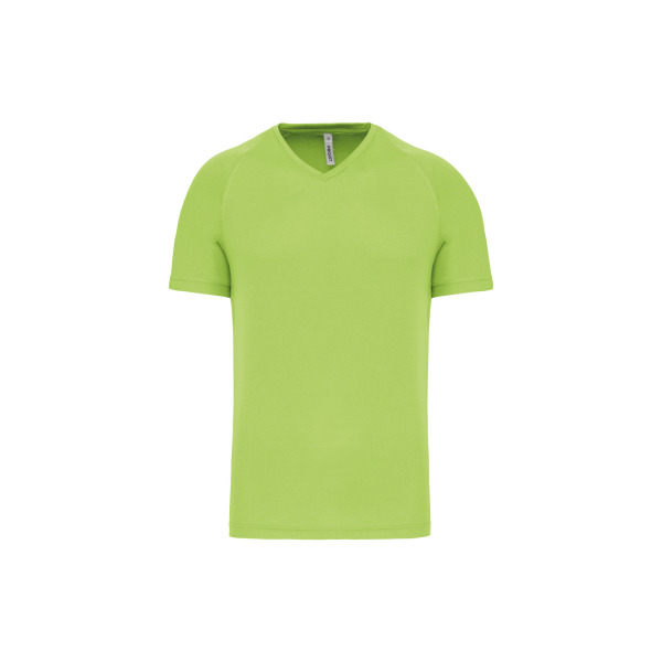 Heren-sport-t-shirt V-hals Lime XS