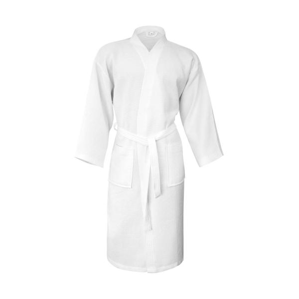 Constance Waffle Pique Bath Robe - Snowwhite - M/L
