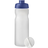 Baseline® Plus 650 ml sportfles met shaker bal - Blauw/Frosted transparant