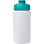 Baseline® Plus grip 500 ml sportfles met flipcapdeksel - Wit/Aqua