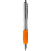 Nash balpen met zilveren houder en gekleurde grip - Zilver/Oranje