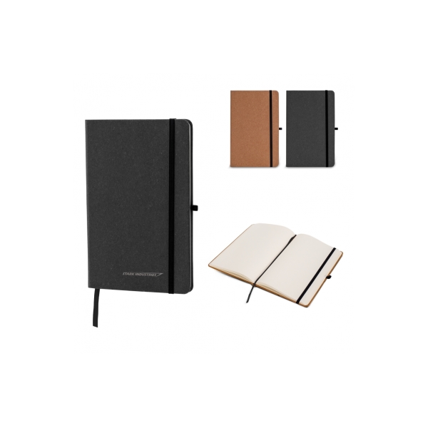 Hardcover notebook recycled leer A5 - Licht Bruin