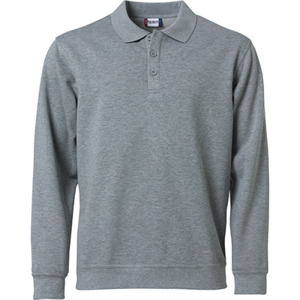 Clique Basic Polo Sweater grijsmelange 5xl