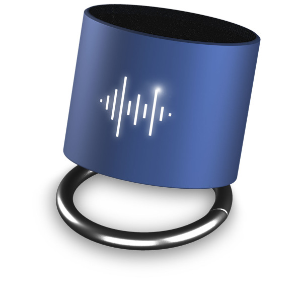 SCX.design S26 speaker 3W voorzien van ring met oplichtend logo - Saffier blauw/Wit