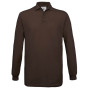Safran Lsl Polo Shirt Brown XXL