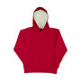 Contrast Hooded Sweatshirt Kids - Red/White - 140 (9-10/XL)