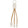 Bates wheat straw and cork 3-in-1 charging cable - Natural