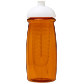H2O Active® Pulse 600 ml bidon en infuser met koepeldeksel - Transparant oranje/Wit
