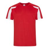 AWDis Cool Contrast Wicking T-Shirt, Fire Red/Arctic White, XL, Just Cool