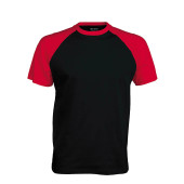 Baseball - Tweekleurig t-shirt Black / Red L