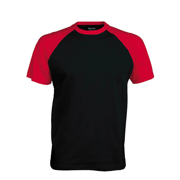 Baseball - Tweekleurig t-shirt Black / Red S