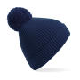 Engineered Knit Ribbed Pom Pom Beanie - Oxford Navy - One Size