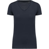 Dames-t-shirt Supima® V-hals korte mouwen Navy XXL