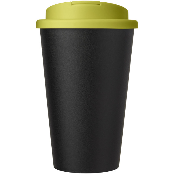 Americano® Eco 350 ml recycled tumbler with spill-proof lid - Lime/Solid black