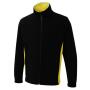 Two Tone Full Zip Fleece Jacket - XS - Black/Yellow