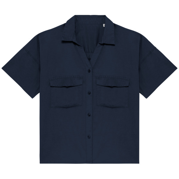 Umweltfreundliches Oversize-Damenhemd aus Lyocell Washed Dark Navy XS