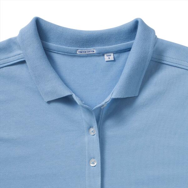 RUS Ladies Fitted Stretch Polo, Sky Blue, XXL