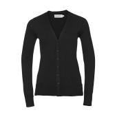 Ladies’ V-Neck Knitted Cardigan - Charcoal Marl - 4XL
