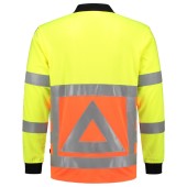 Poloshirt Verkeersregelaar Lange Mouw 203002 Fluor Orange-Yellow XXL