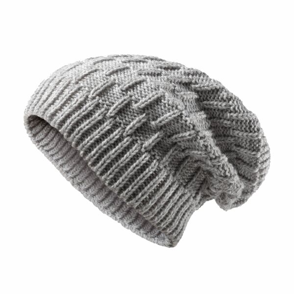 Heavy Knitted Slouchy Hat Grau