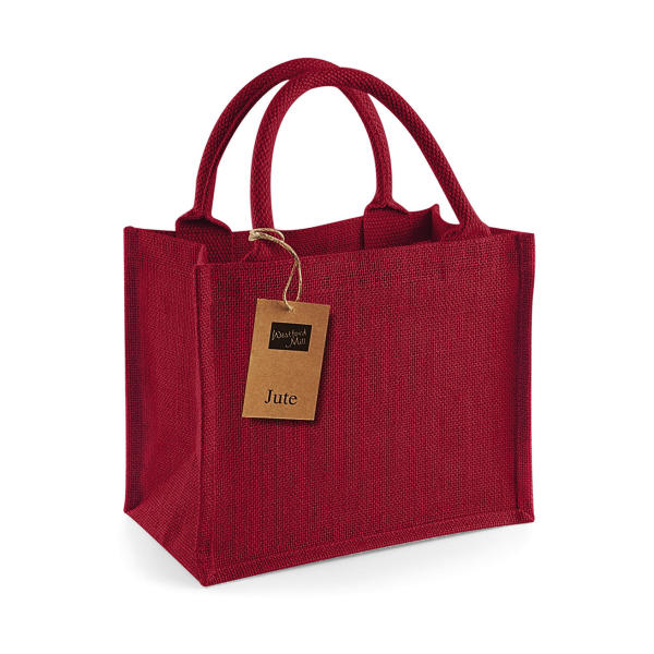 Jute Mini Gift Bag - Red/Red - One Size