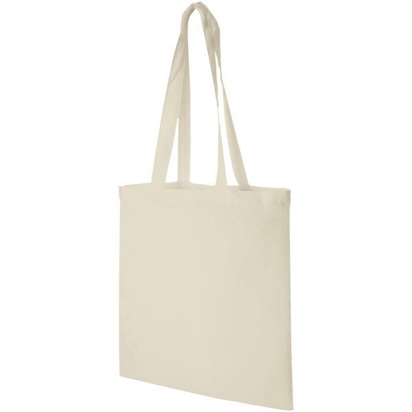 Madras 140 g/m² cotton tote bag 7L - Natural