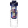 H2O Active® Treble 750 ml drinkfles en infuser met kanteldeksel - Transparant/Blauw