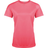 Ladies' short-sleeved sports T-shirt Fluorescent  Pink XXL