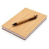 A5 Bamboe notitieboek & pen set, bruin