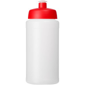 Baseline® Plus grip 500 ml sportflaska med sportlock - Transparent/Röd