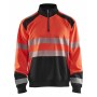 Sweatshirt met halve rits High Vis