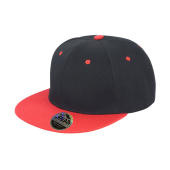 Bronx Original Flat Peak Snap Back Dual Color Cap - Black/Red - One Size