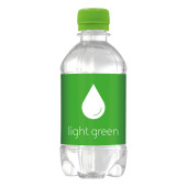 Bronwater 330 ml met draaidop - lichtgroen. Prijs is inclusief full color bedrukking op etiket.