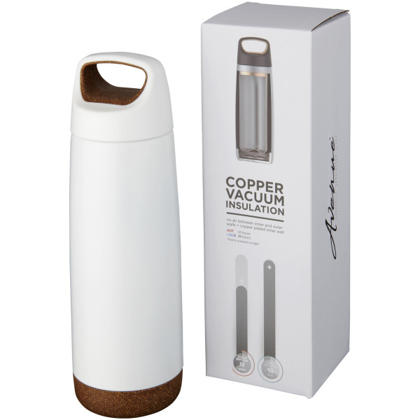 Valhalla 600 ml copper vacuum insulated water bottle - White