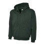 Adults Classic Full Zip Hooded Sweatshirt - XS - Bottle Green