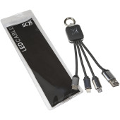 SCX.design C15 quatro light-up kabel - Röd/Svart