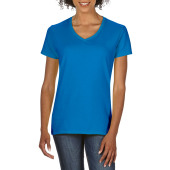 Gildan T-shirt Premium Cotton V-neck SS for her Sapphire S