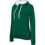 Damessweater met capuchon in contrasterende kleur Light Kelly Green / White S