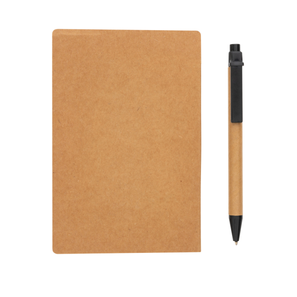 Kraft notitieboekje A6 met pen, bruin