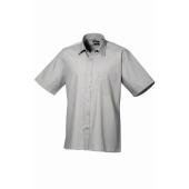 Short Sleeve Poplin Shirt, Silver, 19, Premier