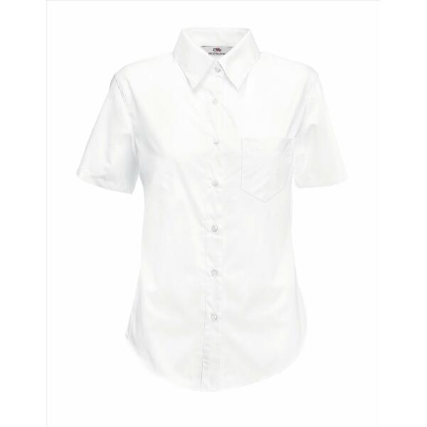 FOTL Lady-Fit Shortsleeve Poplin Shirt, White, XS