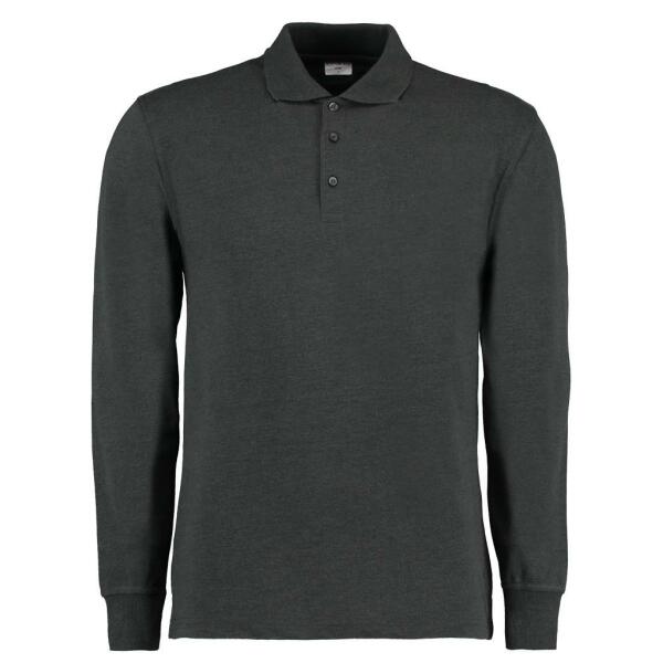 Long Sleeve Poly/Cotton Piqué Polo Shirt, Graphite Grey, XXL, Kustom Kit