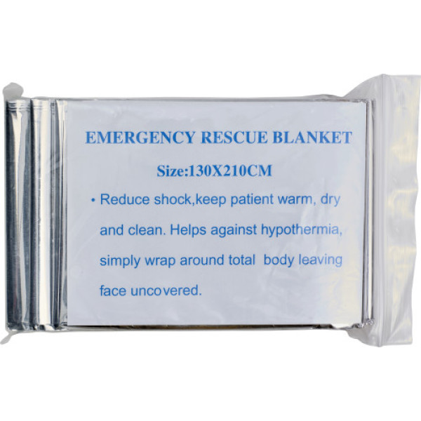 Aluminium emergency blanket Cecilia silver