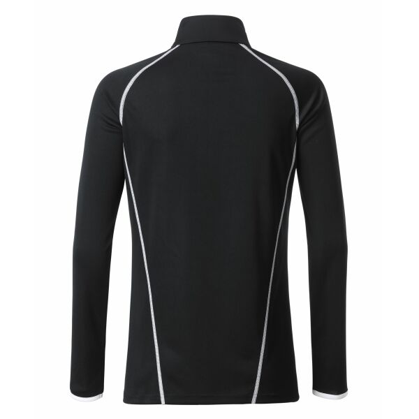 Ladies' Sports Shirt Longsleeve - black/white - XS