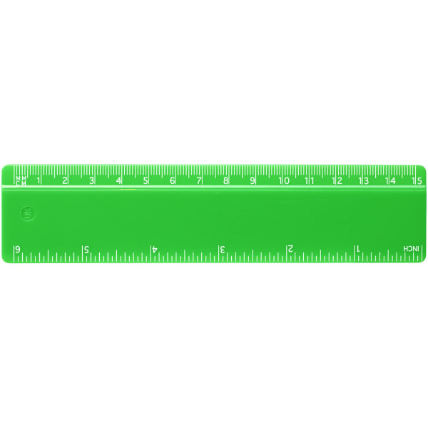 Renzo 15 cm plastic ruler - Green