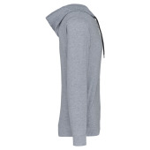 Hooded vestje van licht katoen Oxford Grey S