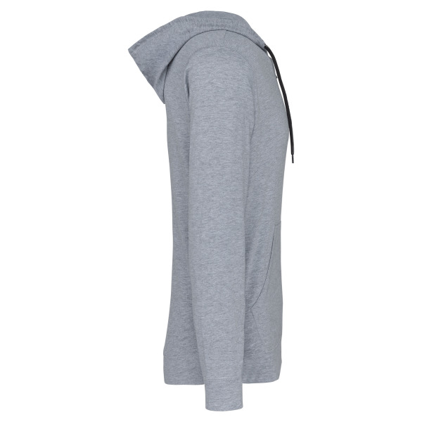 Hooded vestje in licht katoen Oxford Grey XS