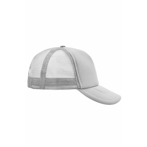 MB070 5 Panel Polyester Mesh Cap - light-grey - one size