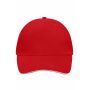 MB6526 5 Panel Sandwich Cap - red/white - one size